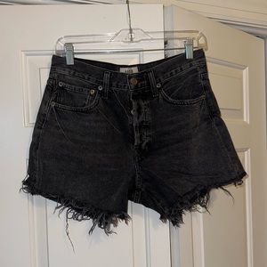 Agolde Parker black jean short.